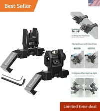 Low Profile 45° Fiber Optic Iron Sights - Quick Adjust for Picatinny Rails