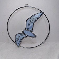 8  Round Blue Ocean Nautical Stained Glass Seagull Sun Catcher Beach Seaside