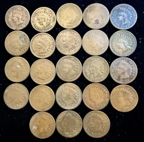 Lot of 23 Indian Head Pennies 1880-1889 (AG-VG)