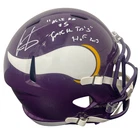 Cris Carter Signed Vikings TB Full Size FS Helmet w/ HOF + TDs Beckett W BAS COA