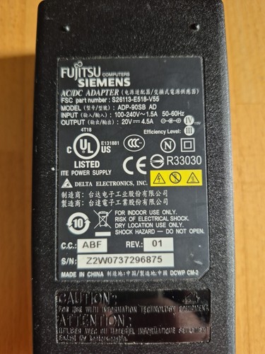 Fujitsu ADP-90SB AD Netzteil Ladegerät 90W 20V 4.5A , gebraucht - Bild 3 von 6