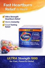 TUMS Ultra Strength 1000 Antacid Assorted Berries 2 Boxes 24 Rolls Total