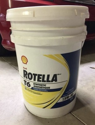 5 GALLON bucket Shell Rotella T6 5W-40 heavy duty diesel motor oil SAE synthetic