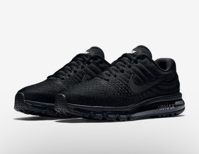Size 9 - Nike Air Max 2017 Triple Black Men s Sneakers Athletic 849559-004 NEW