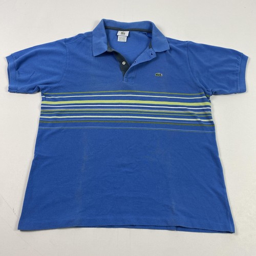 Lacoste Polo Shirt Mens Extra Large Stripe Short Sleeve Classic Tennis France