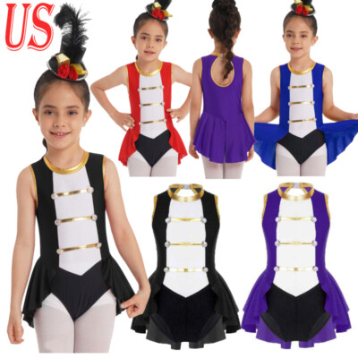 US Kids Girl Circus Costume Sleeveless Halloween Party Role Play Fancy Dress Ups