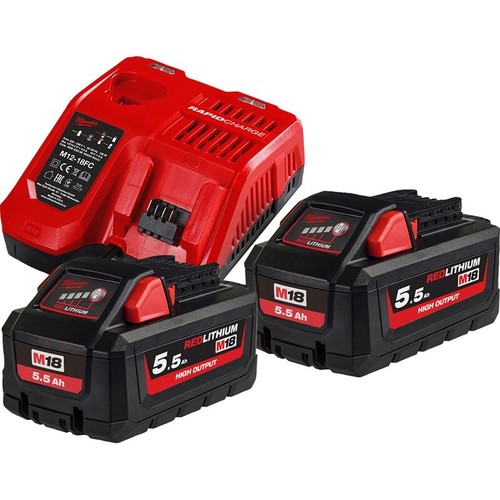 Milwaukee M18HNRG-552 HIGH OUTPUT 5,5Ah Akku Starter Kit 2 x 5,5Ah - Bild 1 von 7