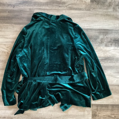 ModCloth Forest Green Velvet Blazer With Waist Tie NWT Size 1X - Picture 4 of 4