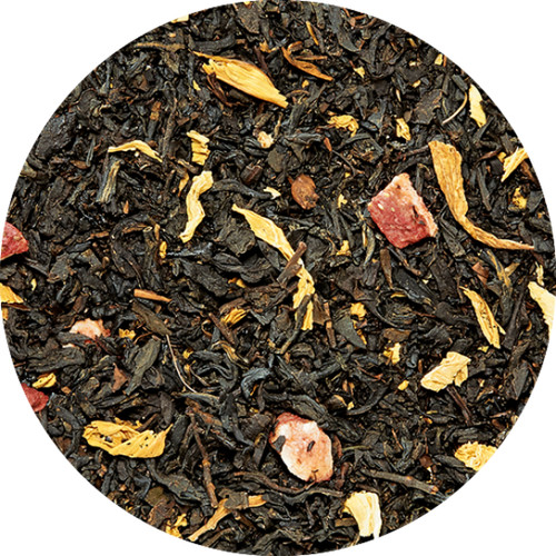 Bio Schwarzer Tee Pfirsich/Erdbeer 1 kg Pfirsich-Erdbeere u. Sonnenblumenblüte - Bild 2 von 5
