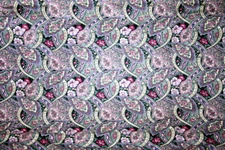 REGAL WOVEN  PAISLEY IN BLACK, RED AND PINK FROM PETER PAN - 100% COTTON FABRIC