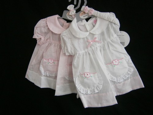 Baby Girl Spanish Style Summer Dress with Pocket Detail, Pants and Head Band Set - Picture 2 of 3
