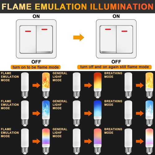 5W E12/E14/E27/B22 LED Flame Light Bulbs Fire Effect Flickering Night Lamp UK - Picture 6 of 16