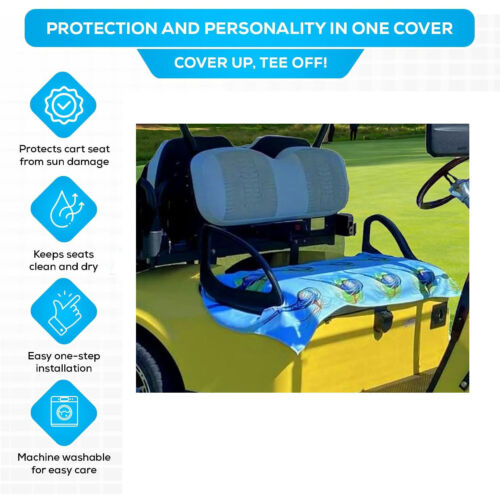 52"x32" Blue Golf Cart Seat Covers Washable Suede Blanket For Universal Club Car - Picture 3 of 6