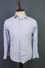 Eton Contemporary Blue Check Long Sleeve Button Dress Shirt Size 40 / 15.75