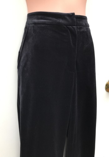 VILA CLOTHES Vitamiko Black Silk Feel Velvet Straight Leg Pants Hip pockets sz S - Picture 7 of 12