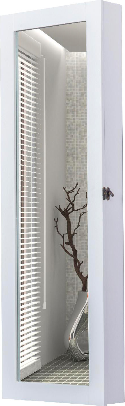 Specchio Armadio Portagioie DecHome 112cm - Design Bianco Salvaspazio