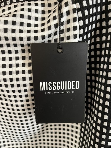 NWTS Women's Missguided Black & White Checked Board Skirt Size 12 - Picture 2 of 6
