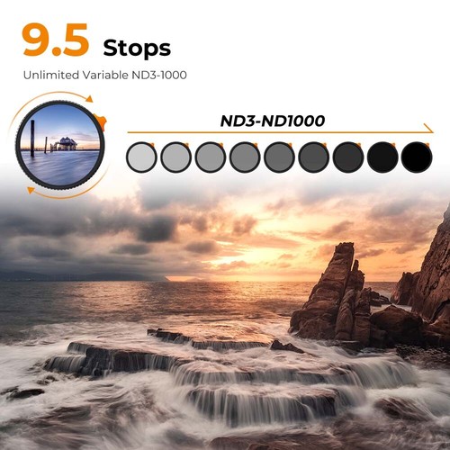 Filtro de lente K&F Conept variable ND3-ND1000 NANO-X 49/52/55/58/62/67/72/77/82 MM - Imagen 58 de 80