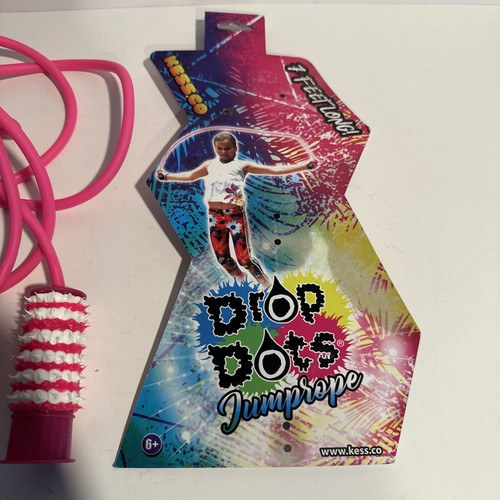 Drop Dot Kids Jump Ropes Exercise Activity Funky Grip Handle 7' Pink Jumprope - Picture 3 of 6