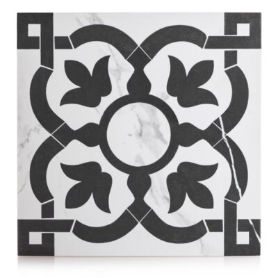 Industry Tile 9x9 Elegance Statuario Flower Pattern Porcelain Floor/Wall Tile