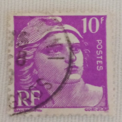 1940s Marianne De Gandon Set Of 4 French Vintage Used Stamps 2,5,10 Fr Mint MNH - Picture 5 of 6