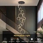 Stair Chandelier Lighting LED Lamp Hotel Pendant Light Black Home Ceiling Lights