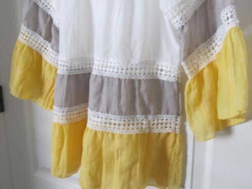 Kaktus MED Boho Colorblock Stufen gelb grau Häkel Akzent Bauern Boho - Bild 3 von 9