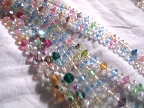 Coro Necklace Old Brilliant Pastel Multicolor Faceted Crystals Beads 1960's - Picture 4 of 10