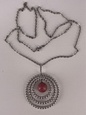 Lutz & Weiss Silber Anhänger mit Rhodochrosit, mit Kette,  835 Silber (AT 218)