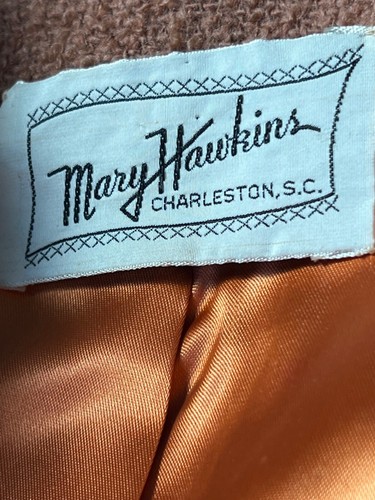 Vintage 50's Brown Wool Coat with Fur Collar by Mary Hawkins Sz. S/M - Picture 10 of 13