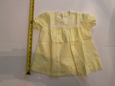 Vintage Yellow and White Infant Girl Dress