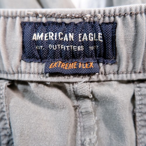 AEO Gray Flat Front Cotton Extreme Flex Outdoor Hiking Pants 36 x 28 M - Picture 4 of 7