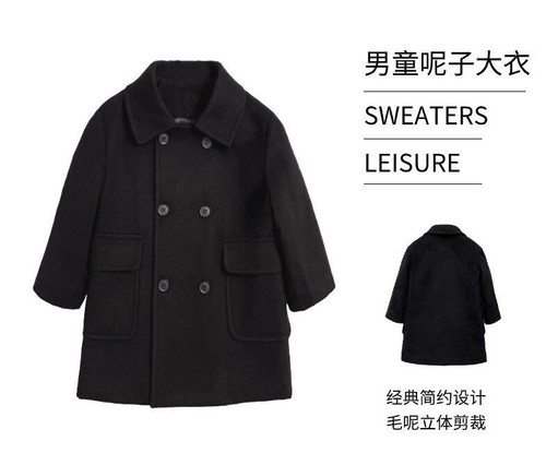 Kids Child Coats Winter Outerwear Boys Warm Woolen Long Overcoats Parka Jacket - Picture 8 of 18