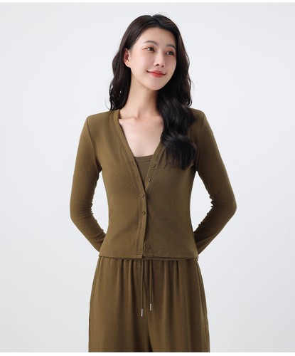 New casual loose knit women's open loop suspender vest wide leg pants three piec - Bild 19 von 27