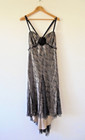 Black Gold Dress Pearce Fionda , UK14 Designer Puff LaceTwist Bk Godet, BNWT