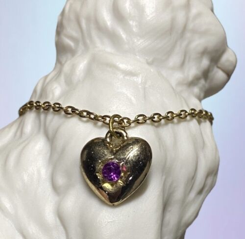 Collana Vintage Lefton Gatto Febbraio Compleanno Pietra Nascita Statuina San Valentino Cuore - Foto 6 di 7