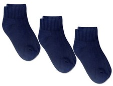Jefferies Socks Womens Seamless Cushion Sport Navy Quarter Ankle Socks 3 Pairs
