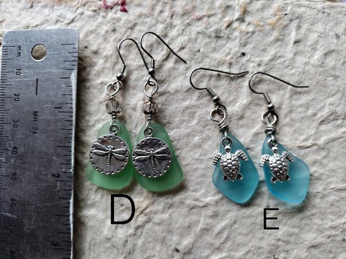 BEACH Earrings Sea Glass - Picture 6 of 12