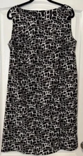 I.N. Studio Woman Dress Women’s Size 16W Black with Geometric Print Knee-length