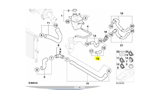 Genuine MINI R50 R52 Cabrio Coupe Radiator Coolant Hose OEM 17127535899 - Picture 2 of 3