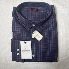 UNTUCKit Chenet Button-Up Shirt Men  s 3XL Navy/Red Check Wrinkle Free NWT