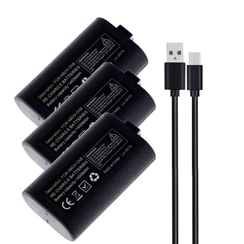 Wiederaufladbarer Akku + USB-Kabel für Xbox One Wireless Controller 1400mAh neu - Bild 20 von 30