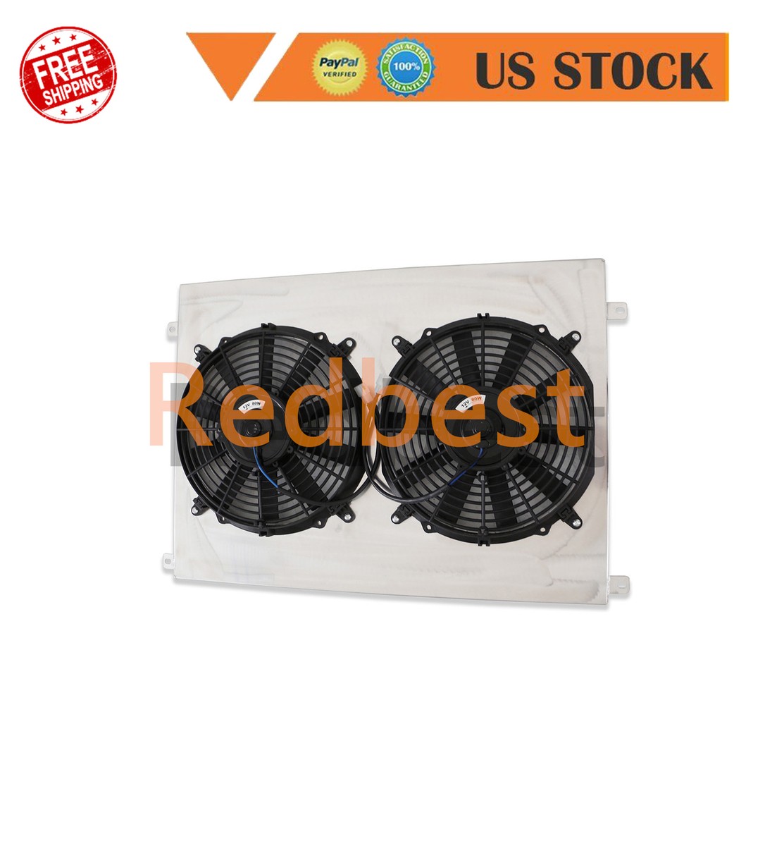 Fongoff 3-Row Aluminum Radiator With Fan Shroud For 1966-1979 Ford F100 F150 F250 F350 & Bronco – Direct Fit, Silver