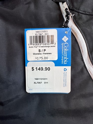 COLUMBIA SCHWARZ BLAU ARCTIC TRIP II INTERCHANGE FLEECE 3 IN 1 MANTEL JACKE W S NEU
