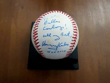 HARRY KALAS HOF 2002 PHILLIES SIGNED AUTO TO THE DALLAS COWBOYS BASEBALL JSA 