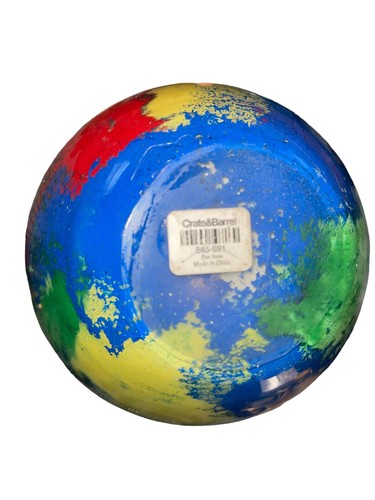 Jarrón de vidrio artístico grande Tiki decoración del hogar remolino multicolor 10 3/4" - Imagen 7 de 8