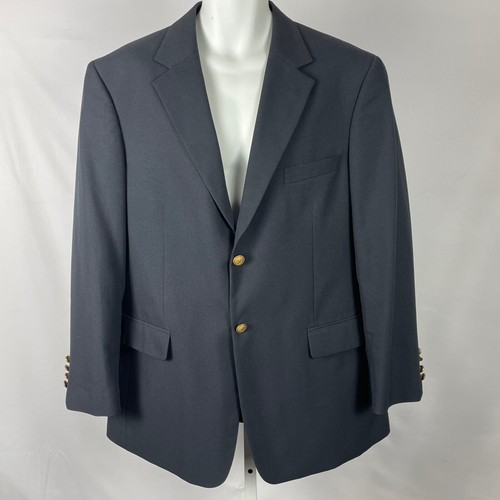 Covington Mens Navy Blue Suit Jacket Sz 42R 2 Button Lined Back Vent Button Cuff - 第 1/9 張圖片