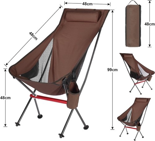 Outdoor Camping Ultralight Folding Chair Folding Chair Outdoor w/Side Pocket - Picture 5 of 32