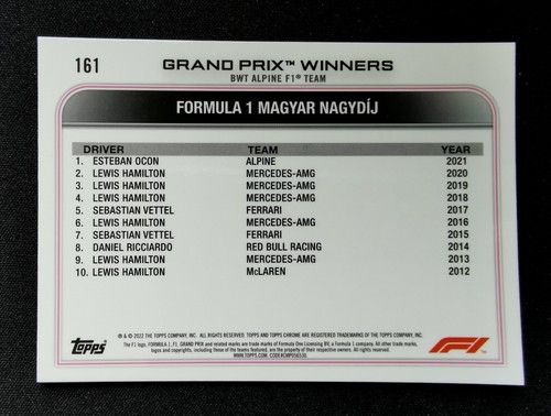 2022 Topps Chrome Sapphire Formula 1 F1 #1-200 Complete Your Base Set - Picture 137 of 149