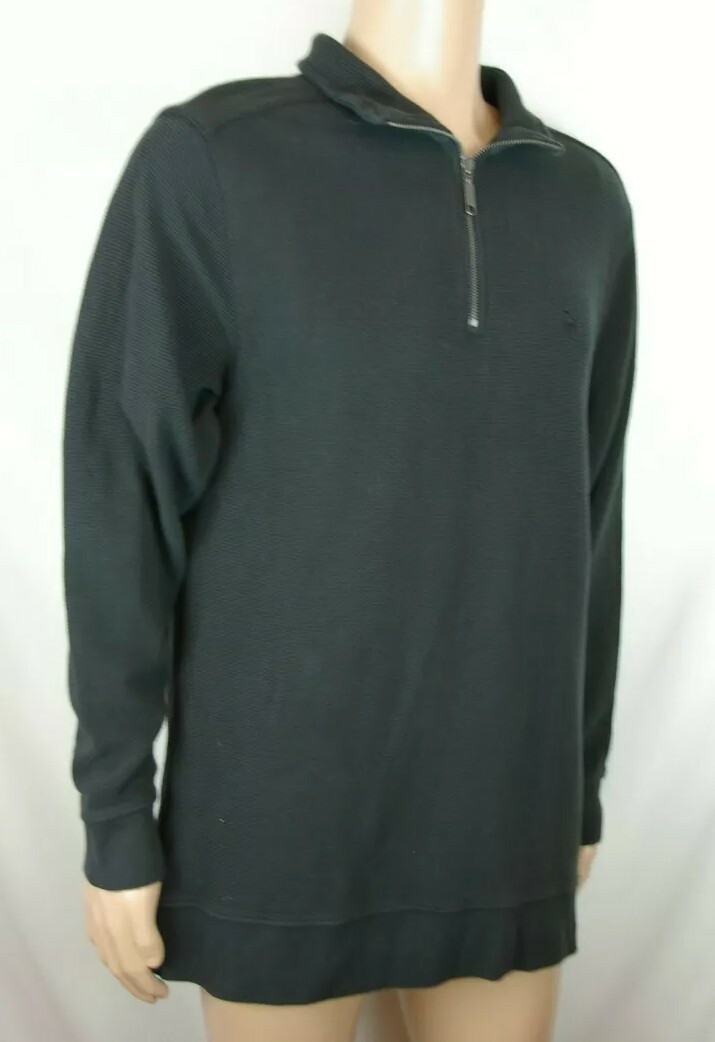 Wolverine Solid Black Long Sleeve Quarter Zip Swe… - image 8